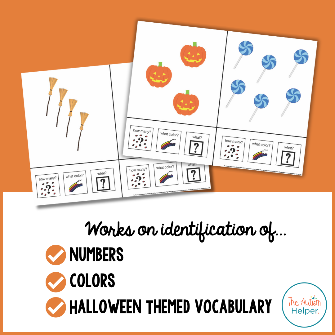 Count, Color, & Name Wh-Question Adapted Book - HALLOWEEN