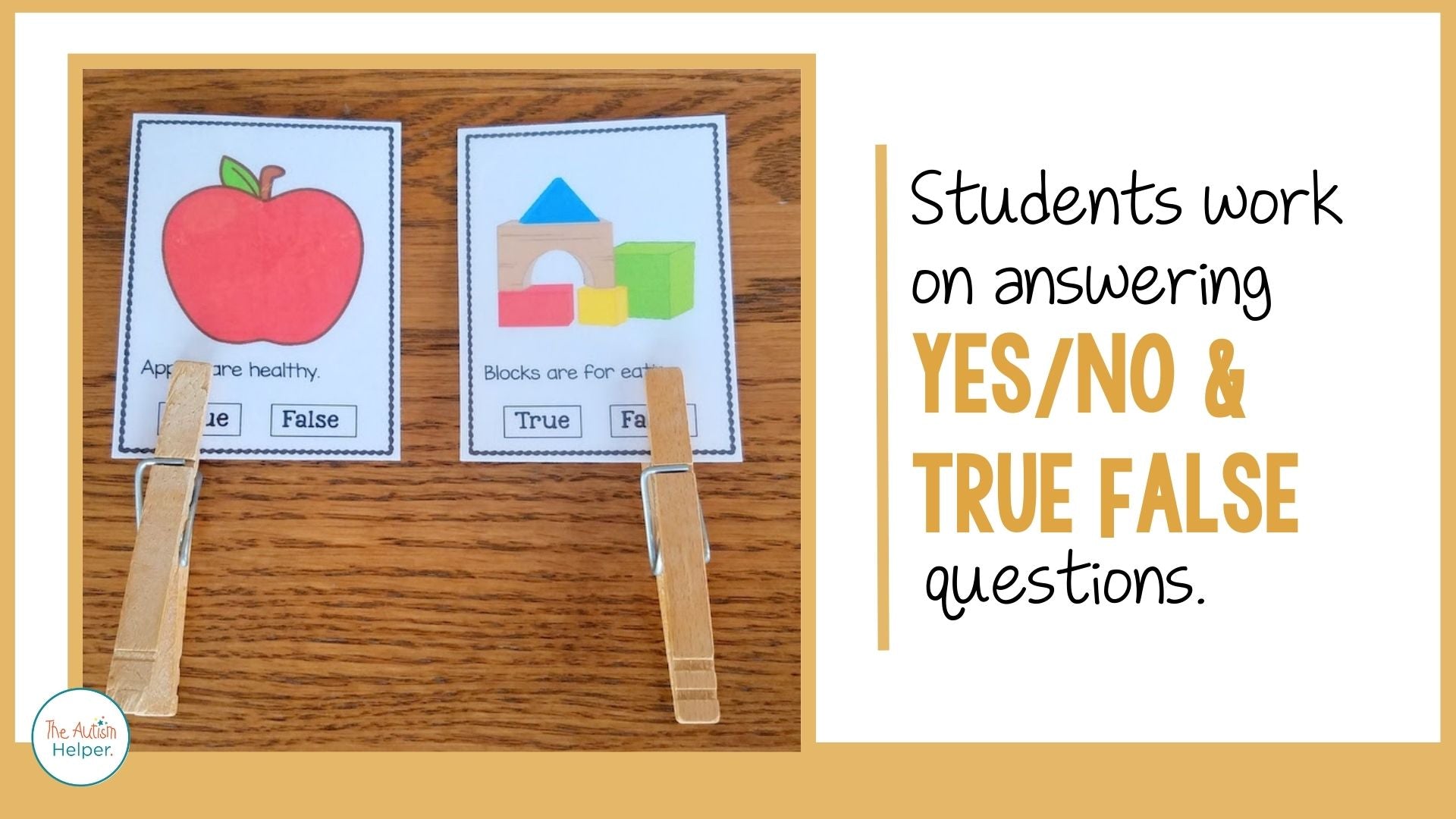 True False Task Yes/No and True/False Task Cards – The Autism Helper