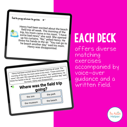 Reading Comprehension Level I Interactive Boom Cards