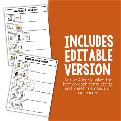 Visual Social Stories: School Behaviors Set 2