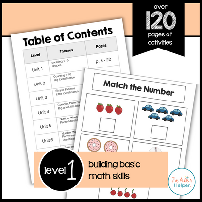 Level 1 Math Leveled Daily Curriculum FILE FOLDER ACTIVITIES