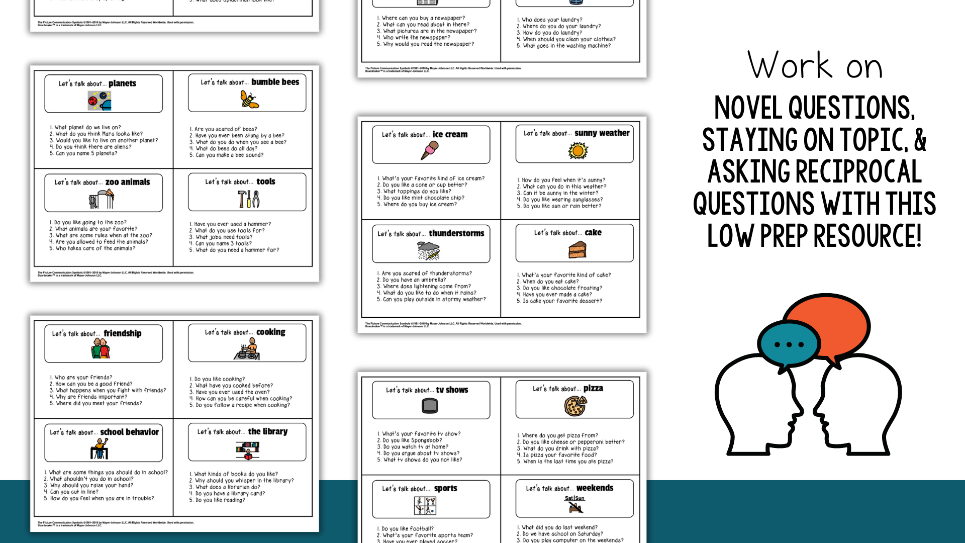 Talk Visual Asd Visual Conversation Starters (with Visual Choices) – The Autism Helper