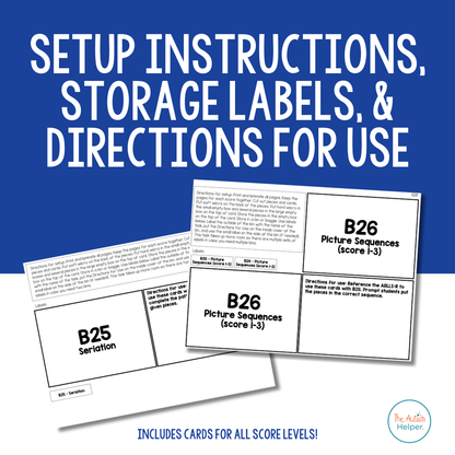 Seriation and Sequencing Task Cards [ABLLS-R Aligned B25, B26]