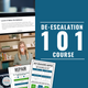 De-Escalation 101 Course cover with online lessons and crisis-support tools