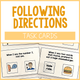 Following Directions Task Cards cover featuring conditional concepts