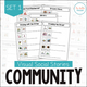 Community Set 1 cover with grocery store, library, restaurant, street, and group stories