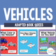 Vehicles Adapted Book Series cover featuring three transportation books
