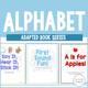 Alphabet Adapted Book Series cover featuring three early phonics books