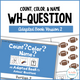 Count, Color, & Name Wh-Question Adapted Book Version 2 cover featuring everyday counting, color, and vocabulary practice