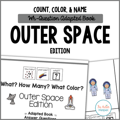 Count, Color, & Name Wh-Question Adapted Book - Outer Space