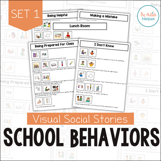 Visual Social Stories: School Behaviors Set 1