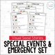 Special Events & Emergency Set cover with assemblies, rallies, and safety drills