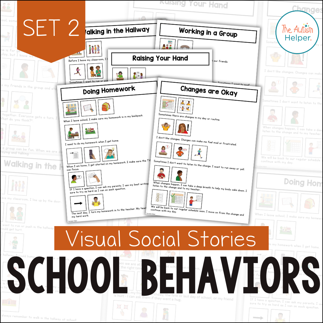 Visual Social Stories: School Behaviors Set 2