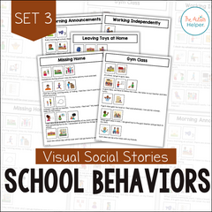 Visual Social Stories - School Behaviors Set 3