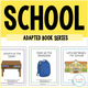 School Themed Adapted Book Series cover featuring three classroom books