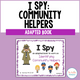I Spy - Community Helpers Adapted Book cover featuring community-helper clue activities