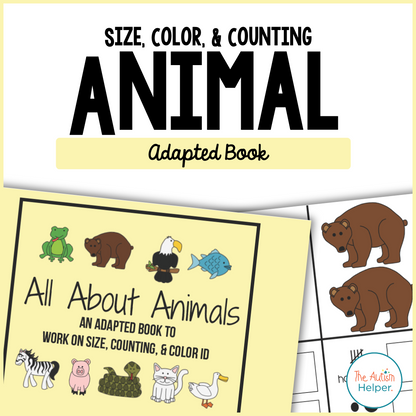 Size, Color, & Counting Animal Adapted Book