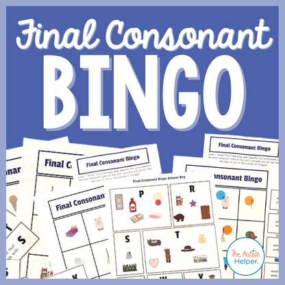 Final Consonant Bingo