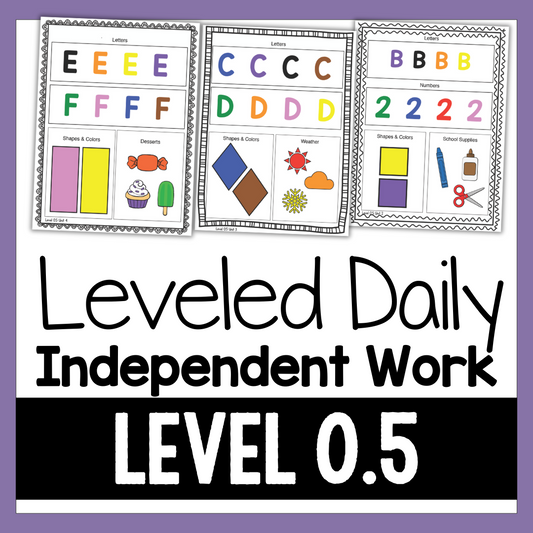 Leveled Daily Independent Work Level 0.5