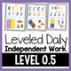 Leveled Daily Work Level 0.5: cover with sample daily work pages