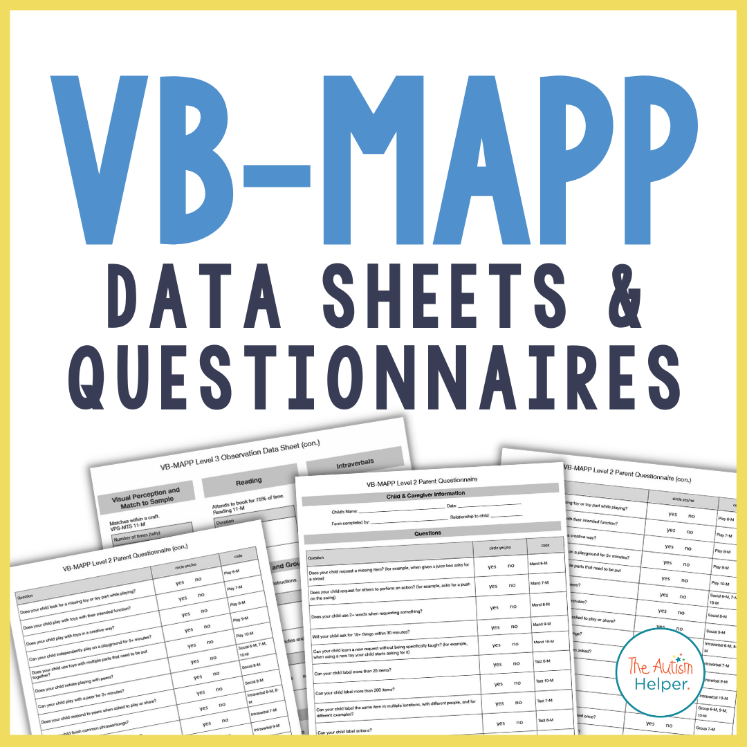 VB-MAPP Data Sheets & Questionnaires