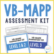VB-MAPP Assessment Kit cover with color-coded Level 1, 2, & 3 assessment materials
