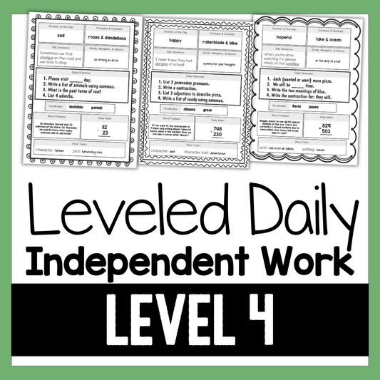 Leveled Daily Independent Work Level 4