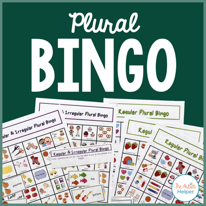 Plural Bingo {Regular Plurals, Irregular Plurals, & Combo}