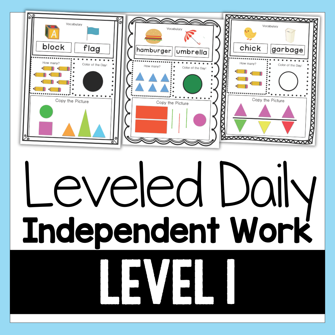 Leveled Daily Independent Work Level 1