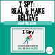 I Spy - Real & Make Believe Adapted Book cover featuring real and make-believe concept practice