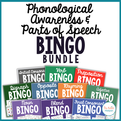Phonological Awareness and Parts of Speech Bingo {BUNDLE}