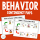 Behavior Contingency Maps cover showing 'Make a Choice' maps for losing a game and hard work with green and red choice paths