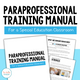 Paraprofessional Training Manual cover for special education with visual schedules and sensory behavior examples