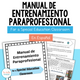 Paraprofessional Training Manual en Espanol cover with Spanish visual schedule and classroom guidance pages