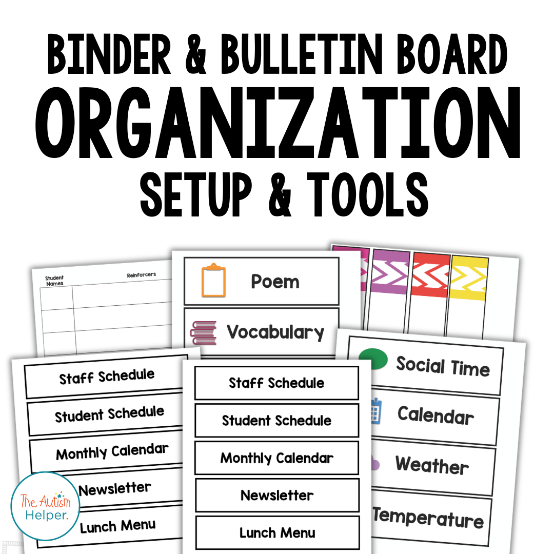 Binder and Bulletin Board Organization and Setup Tools