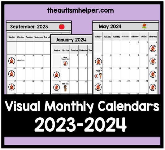 2023-2024 Visual Monthly Calendars
