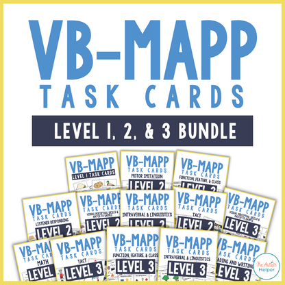 VB-MAPP Task Cards {LEVEL 1,2 AND 3 BUNDLE}