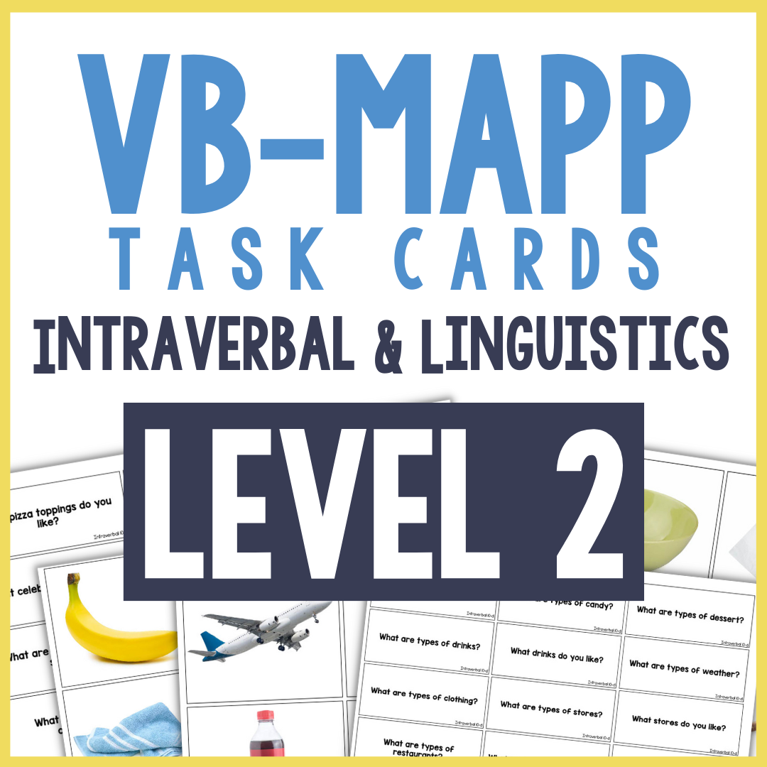VB-MAPP Task Cards: Intraverbal and Linguistics Level 2