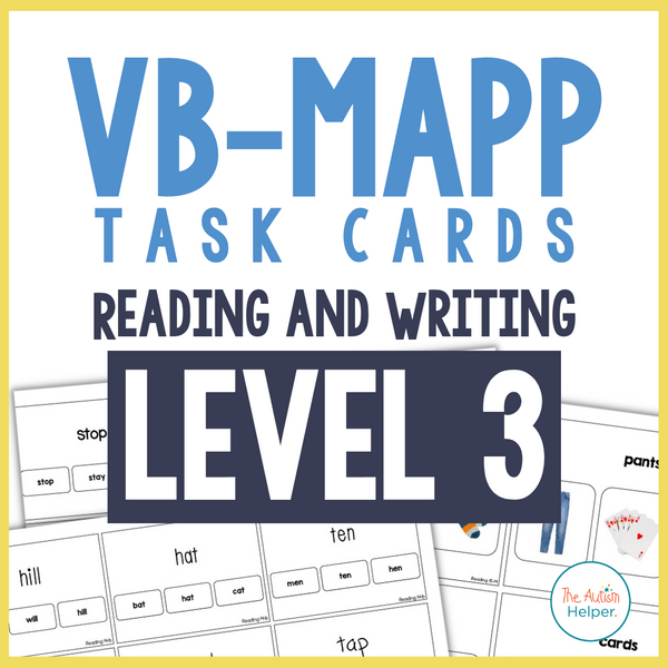 Vb Mapp Writing VB-MAPP Task Cards - Reading and Writing Level 3 – The Autism Helper