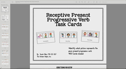 Receptive Present Progressive Task Cards