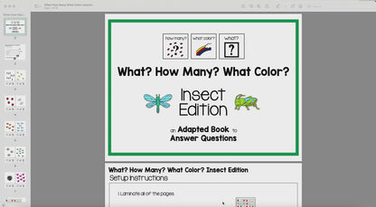 How Many? What Color? What? Adapted Book {INSECTS}