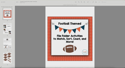 File Folder Activities to Match, Sort, Count, and More! {FOOTBALL themed}