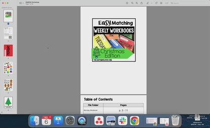 Easy Matching Weekly Workbooks - Christmas Edition