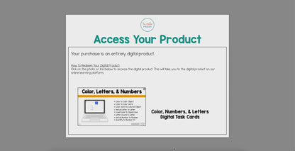 Colors, Numbers, & Letters Digital Task Cards