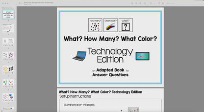 How Many? What Color? What? Adapted Book {TECHNOLOGY}