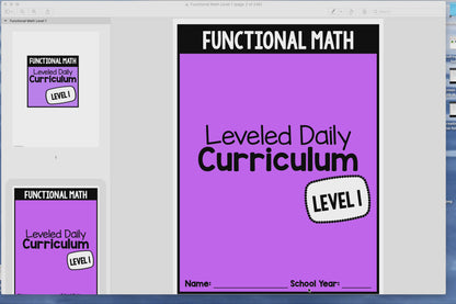 Functional Math Leveled Daily Curriculum {LEVEL 1}