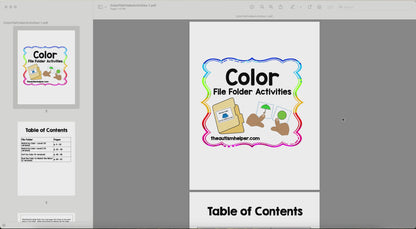 Color File Folder Activities