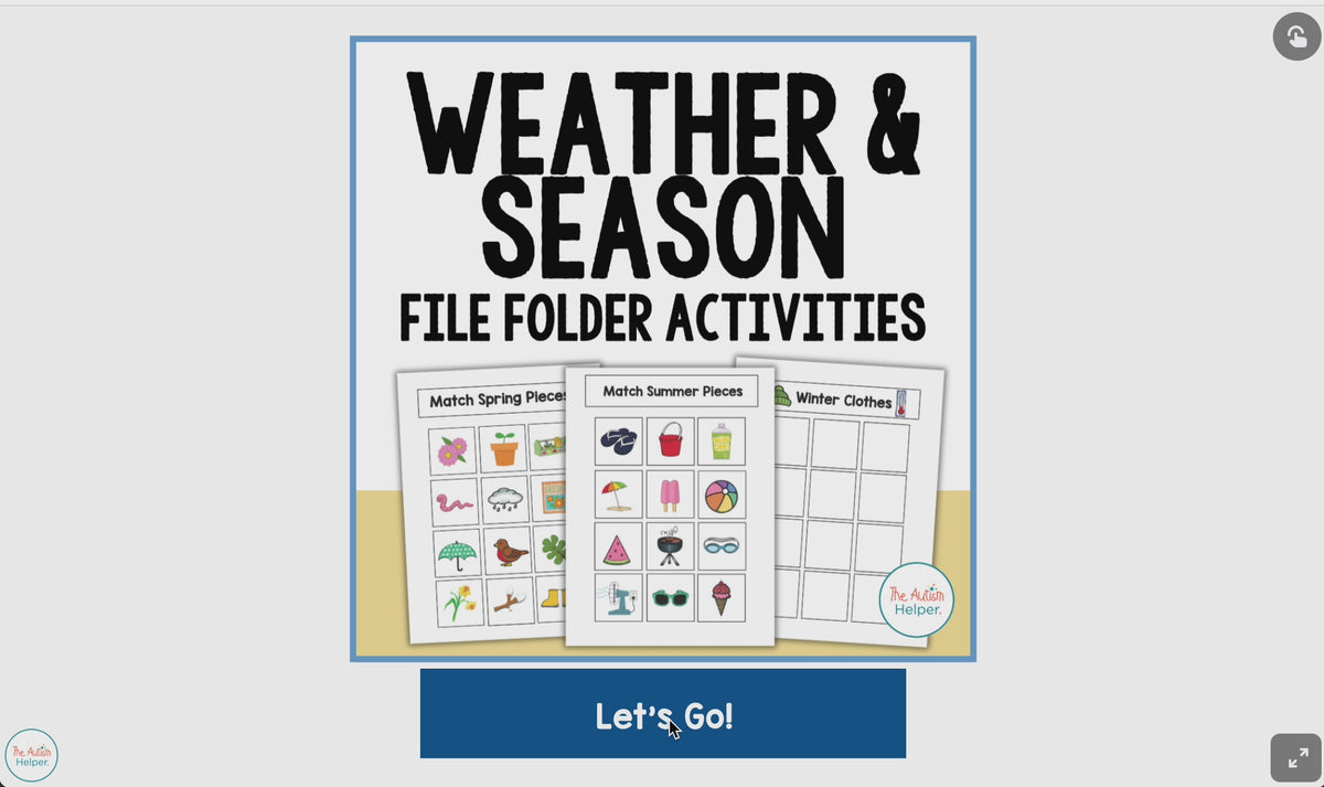 Weather & Season File Folder Activities – The Autism Helper