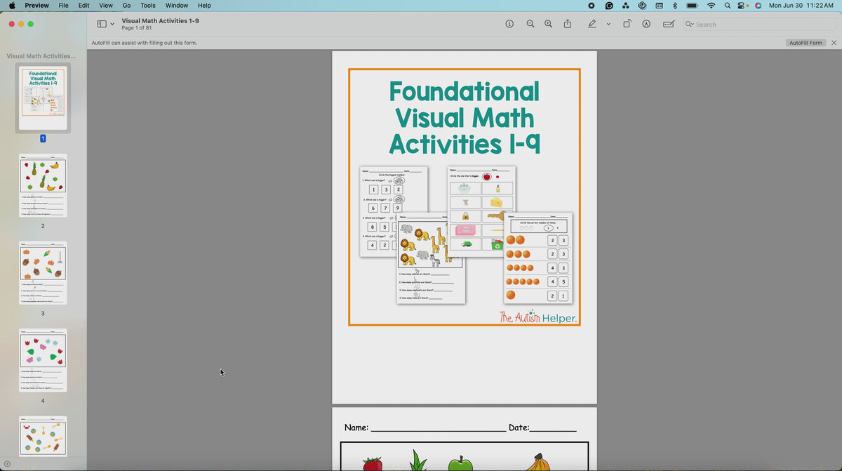 Foundational Visual Math Activities {Numbers 1-9} – The Autism Helper