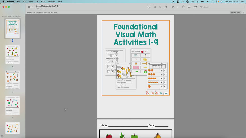 Foundational Visual Math Activities {Numbers 1-9} – The Autism Helper